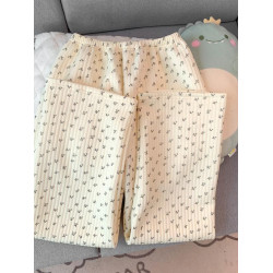 空氣夾棉睡衣女長袖秋冬款夾層加厚套裝日系碎花開衫家居服春秋季