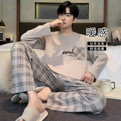 2026年新款德絨睡衣男士雙面加厚秋冬款長袖韓版保暖可外穿家居服