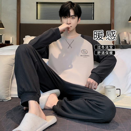2026年新款德絨睡衣男士雙面加厚秋冬款長袖韓版保暖可外穿家居服