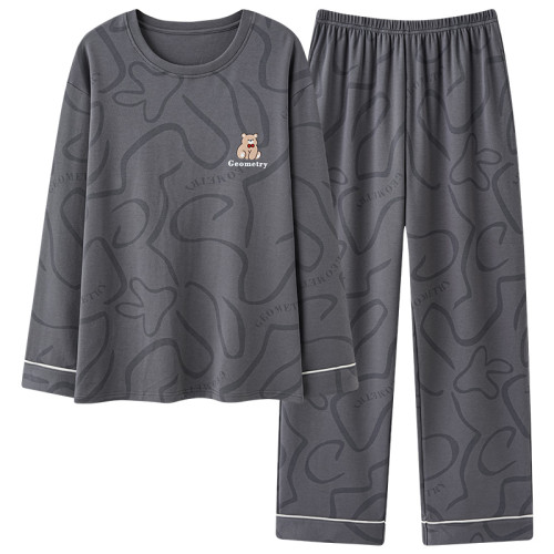 北極絨睡衣男士純棉2025年新款春秋季薄款長袖大碼青年家居服套裝