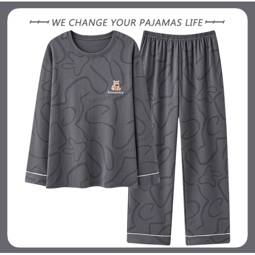 北極絨睡衣男士純棉2025年新款春秋季薄款長袖大碼青年家居服套裝