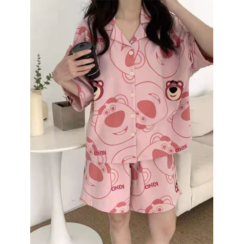 女生睡衣夏開衫純棉休閒卡通推特網紅短袖褲月子家居服套裝店 女生睡衣夏開衫純棉休閒卡通推特網紅短袖褲月子家居服套裝店
