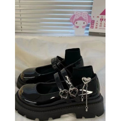 日系jk可愛軟妹甜酷學院風瑪麗珍小皮鞋秋冬女英倫百搭配裙子厚底