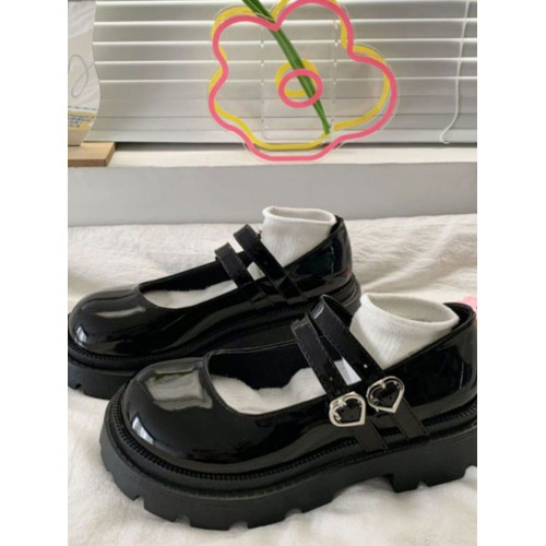 日系jk可愛軟妹甜酷學院風瑪麗珍小皮鞋秋冬女英倫百搭配裙子厚底