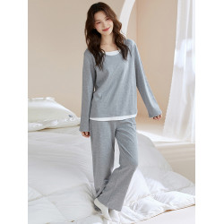 啄木鳥睡衣女士春秋季純棉長袖2025新款休閒可外穿全棉家居服套裝