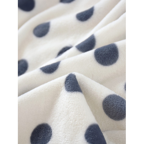 加厚法蘭絨睡褲女長褲印花圓點加絨保暖寬鬆直筒平口珊瑚絨家居褲