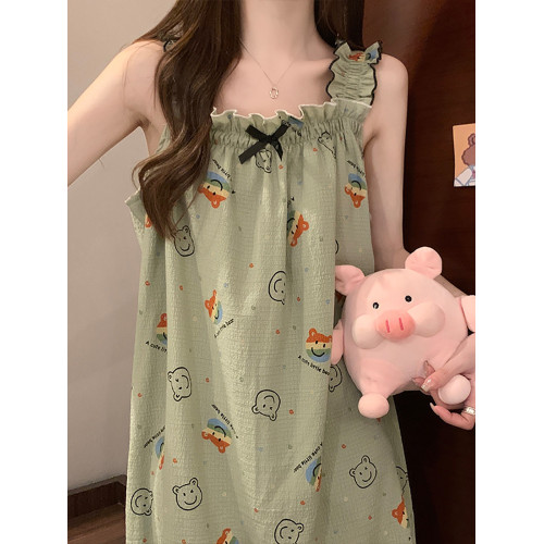 2025新款吊帶睡裙夏季帶胸墊睡衣女士夏天大碼200斤可外穿家居服 2025新款吊帶睡裙夏季帶胸墊睡衣女士夏天大碼200斤可外穿家居服