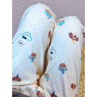 秋冬季加絨長褲卡通休閒遛彎褲少女可外穿家居褲軟糯雙面德絨睡褲