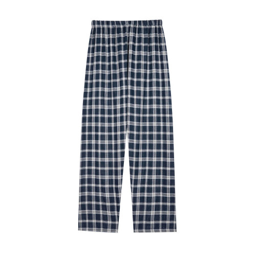 日式專櫃全棉睡褲女雙層紗純棉家居褲男格子法蘭絨長褲春夏秋冬款