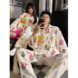 情侶睡衣秋冬款珊瑚絨加絨加厚可外穿男女士冬季家居服2025年新款