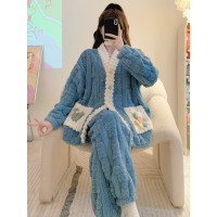 珊瑚絨睡衣女秋冬季加厚保暖胖mm加肥加大碼200斤冬款家居服套裝