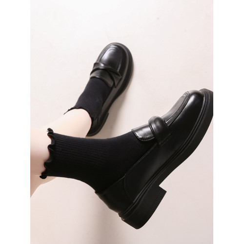 女鞋通勤百搭超軟小羊皮單鞋jk製服鞋平底英倫風小皮鞋樂福鞋配裙 女鞋通勤百搭超軟小羊皮單鞋jk製服鞋平底英倫風小皮鞋樂福鞋配裙