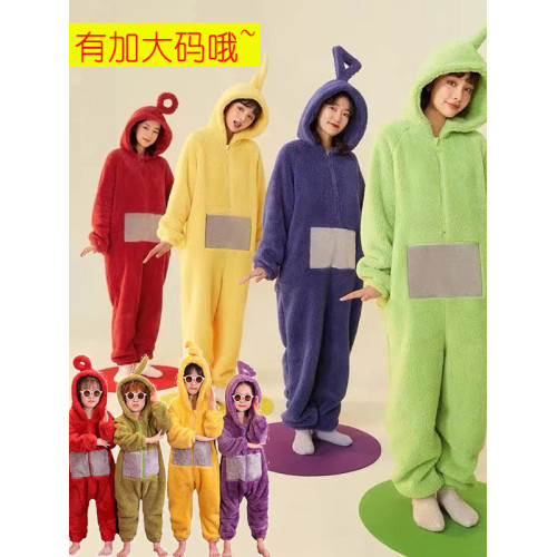加大碼天線寶寶兒童卡通連體睡衣可愛秋冬珊瑚法蘭絨成人情侶演出 加大碼天線寶寶兒童卡通連體睡衣可愛秋冬珊瑚法蘭絨成人情侶演出