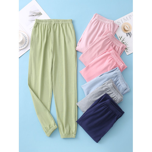 純棉睡褲女長褲春夏2025年新款純色百搭束腳秋褲全棉可外穿家居褲