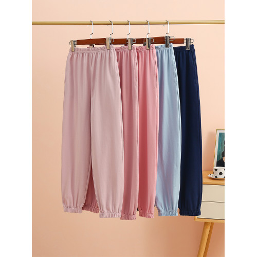 純棉睡褲女長褲春夏2025年新款純色百搭束腳秋褲全棉可外穿家居褲