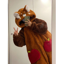 小熊貓睡衣女冬季2025新款珊瑚絨加厚情侶兩穿連體可愛睡袍家居服