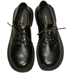 樂福鞋女2026新款春秋系帶學院風jk單鞋配襪子大頭鞋英倫風小皮鞋