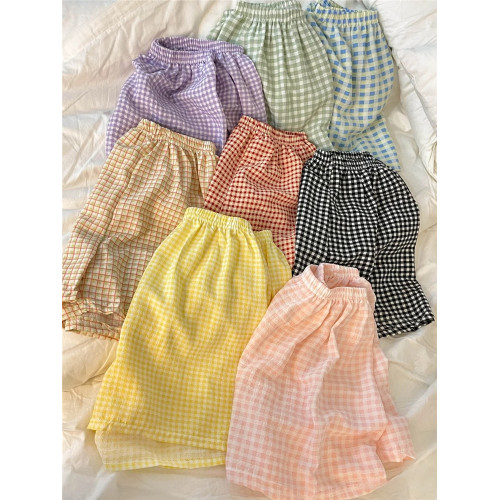 格子睡褲男士女短褲夏季新款泡泡棉紗可外穿休閒遛彎褲薄款家居褲 格子睡褲男士女短褲夏季新款泡泡棉紗可外穿休閒遛彎褲薄款家居褲