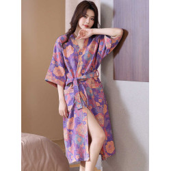 春夏薄款浴袍純棉雙層紗布浴袍家居服睡袍情侶款吸水速乾浴衣大碼