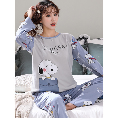 睡衣女秋冬季純棉長袖長褲胖mm加肥大碼寬鬆200斤卡通女生家居服 睡衣女秋冬季純棉長袖長褲胖mm加肥大碼寬鬆200斤卡通女生家居服