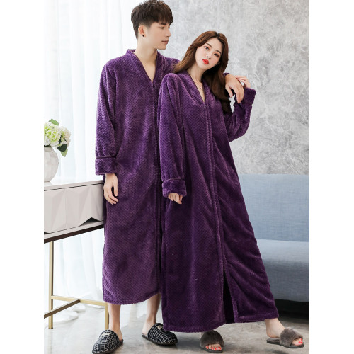 雙面絨睡衣男冬加厚連體睡裙女2025新款懶人浴裙長款拉鍊睡袍男冬 雙面絨睡衣男冬加厚連體睡裙女2025新款懶人浴裙長款拉鍊睡袍男冬