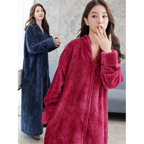 雙面絨睡衣男冬加厚連體睡裙女2025新款懶人浴裙長款拉鍊睡袍男冬 雙面絨睡衣男冬加厚連體睡裙女2025新款懶人浴裙長款拉鍊睡袍男冬