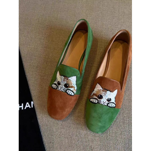 一腳蹬樂福鞋女大碼肥寬腳腳腫鞋方頭孕婦平底女鞋單鞋媽媽鞋春夏