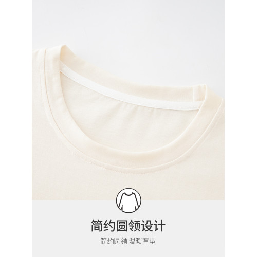 純棉睡衣上衣女士 T恤春秋圓領長袖寬鬆大碼秋冬家居服單件睡衣