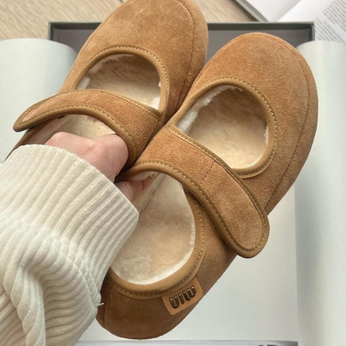 厚底內增高瑪麗珍鞋加絨女2024秋冬魔術貼休閒毛毛鞋