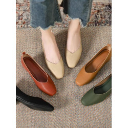 牛皮跟高2.5公分和3.5公分和4.5公分 新款V口小方頭百搭網紅單鞋