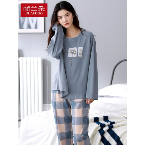 帕蘭朵睡衣春秋女款2026年新款純棉長袖全棉女士兔子寬鬆家居服