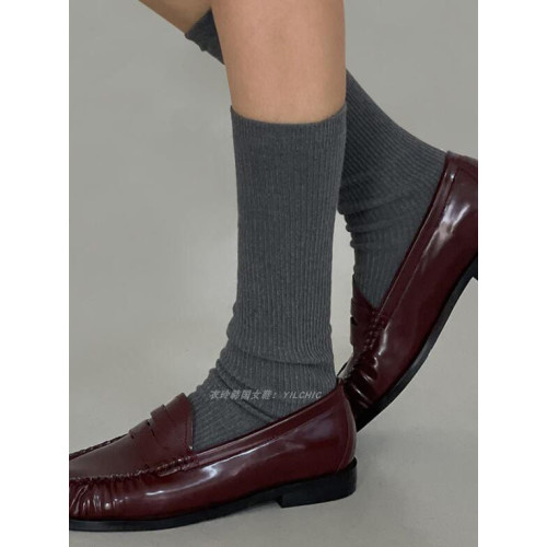 韓國東大門女鞋淺口簡約英倫學院套腳小皮鞋單鞋女樂福 韓國東大門女鞋淺口簡約英倫學院套腳小皮鞋單鞋女樂福