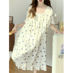 睡衣女夏網紅風冰絲夏季薄款甜美日系睡裙大碼200斤胖女孩睡衣裙