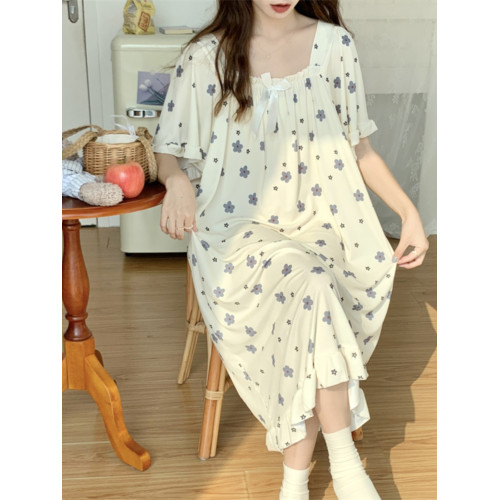 睡衣女夏網紅風冰絲夏季薄款甜美日系睡裙大碼200斤胖女孩睡衣裙