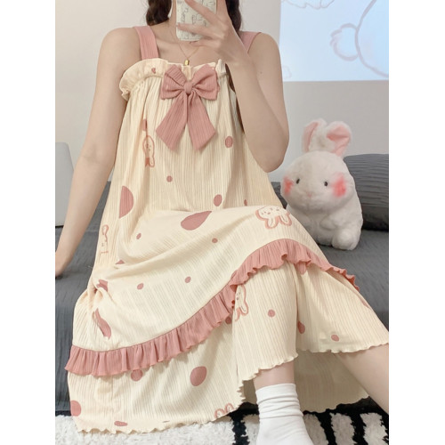 無袖吊帶睡裙女夏季黑色爆款超仙甜美韓版休閒居家女生宿捨睡衣裙