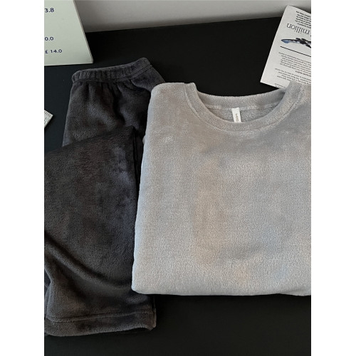 珊瑚絨情侶睡衣男女士加絨保暖法蘭絨秋冬款純色可外穿家居服套裝 珊瑚絨情侶睡衣男女士加絨保暖法蘭絨秋冬款純色可外穿家居服套裝