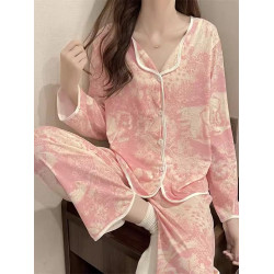 睡衣女春秋季純棉長袖褲2022年新款網紅風高級感家居服套裝可外穿