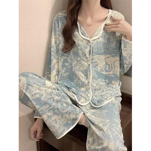 睡衣女春秋季純棉長袖褲2022年新款網紅風高級感家居服套裝可外穿