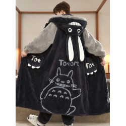 冬季睡袍男學生珊瑚絨加絨加厚法蘭絨青少年睡衣男中長款浴袍套裝