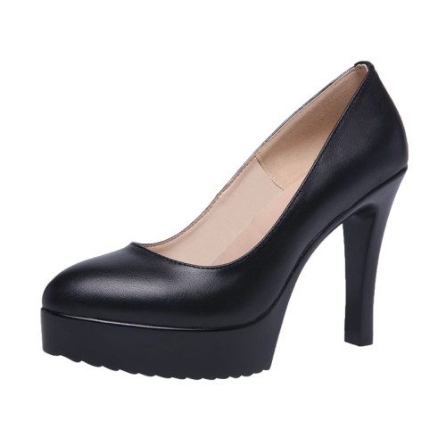 旗袍走秀高跟鞋細跟尖頭單鞋黑色軟底松糕防水台大碼職業工作鞋女 旗袍走秀高跟鞋細跟尖頭單鞋黑色軟底松糕防水台大碼職業工作鞋女