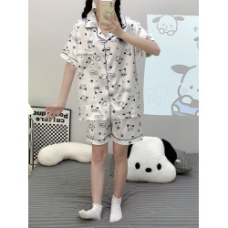 2025年新款冰絲睡衣女夏季短袖卡通可愛仿真絲綢胖mm加大碼家居服