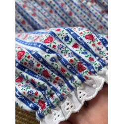 加長款北歐公主長袖睡裙寬鬆純棉絨布秋冬碎花甜美可外穿睡衣蕾絲