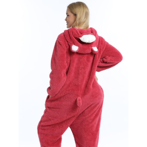 草莓熊卡通連體睡衣兒童咖菲貓動物演出服派對男女成人話劇恐龍服