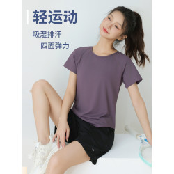 寬鬆跑步運動短袖女戶外專業跑步上衣速乾健身房訓練打球t恤衫夏