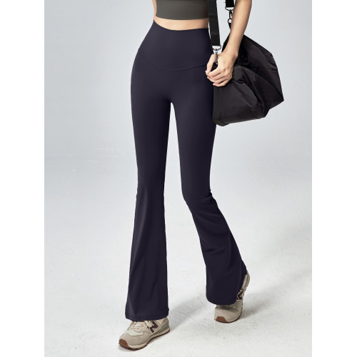 健身女孩微喇瑜珈褲收腹提臀外穿運動褲高腰顯瘦普拉提訓練長褲新