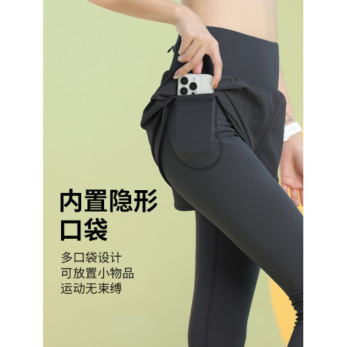 運動短褲速乾跑步七分褲健身瑜珈短褲女2026春季新款假兩件緊身褲