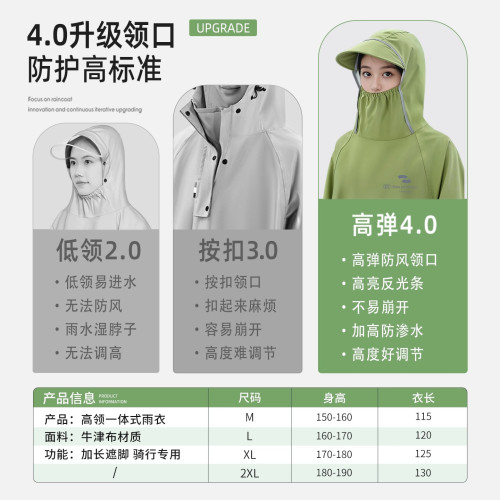 電動車雨衣長款全身防暴雨騎行專用一體式人車分離單人新電瓶雨披