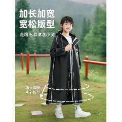 兒童雨衣男童男孩小學生上學新款中大童帶書包位長款小孩防水雨披