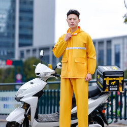 【美團雨衣套裝】外賣騎手裝備防風暴雨男款專用防水雨披衆包雨褲
