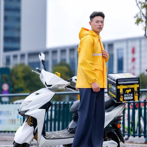 【美團雨衣套裝】外賣騎手裝備防風暴雨男款專用防水雨披衆包雨褲